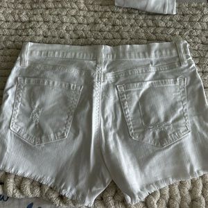 Just Black, white Jean shorts, cutoff, size small, good condition